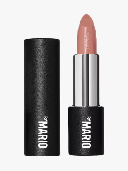 Makeup by Mario Super Satin Lipstick in South Shore in branded component on a light gray background